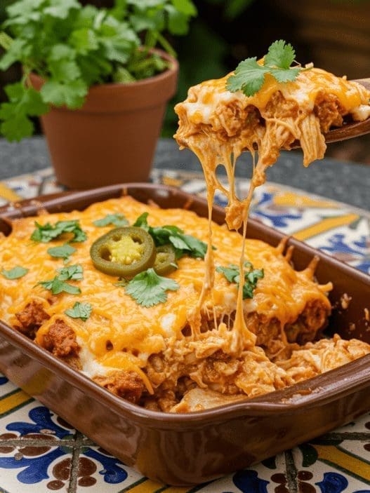 Chicken Casserole with Pickled Chili, Mozzarella & Pepper Jack