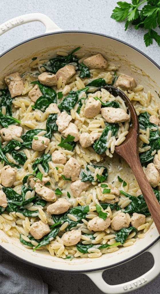 Tuscan creamy chicken orzo