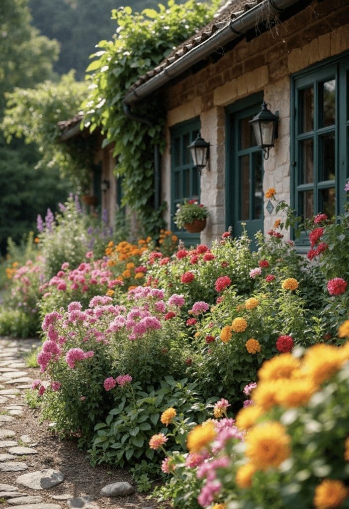 Cottage Flower Bed Ideas for the Front of Your House 
