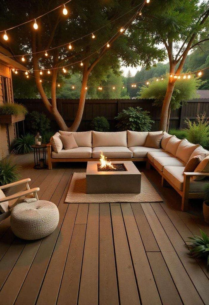 rectangle firepit ideas