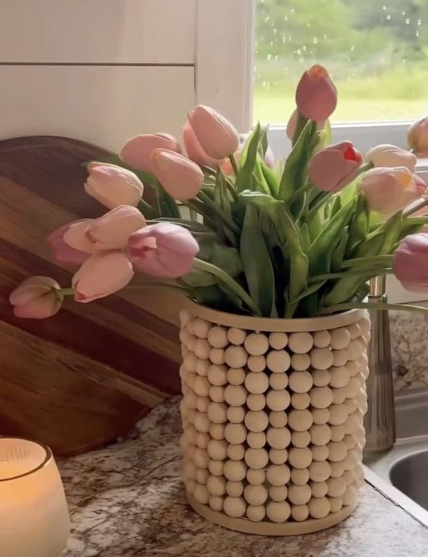 beded jar holders Farmhouse Kitchen DIY