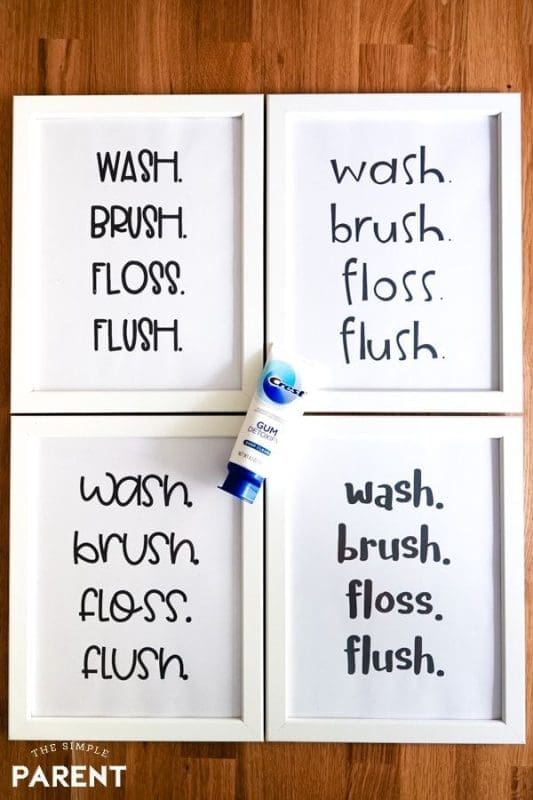 diy framed bathroom rules