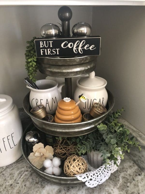galvanized tray coffee Farmhouse Kitchen DIY