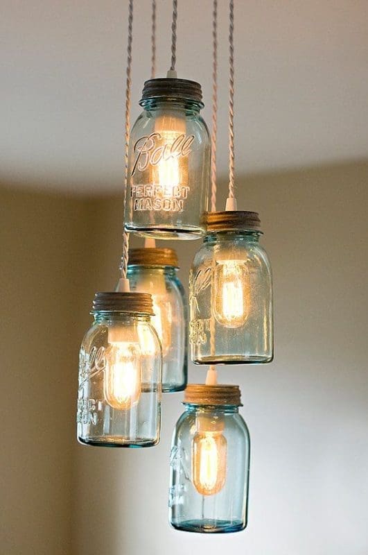 hanging mason lights