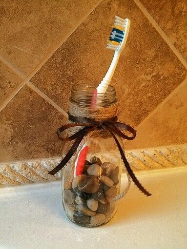 jute wrapped toothbrush holder