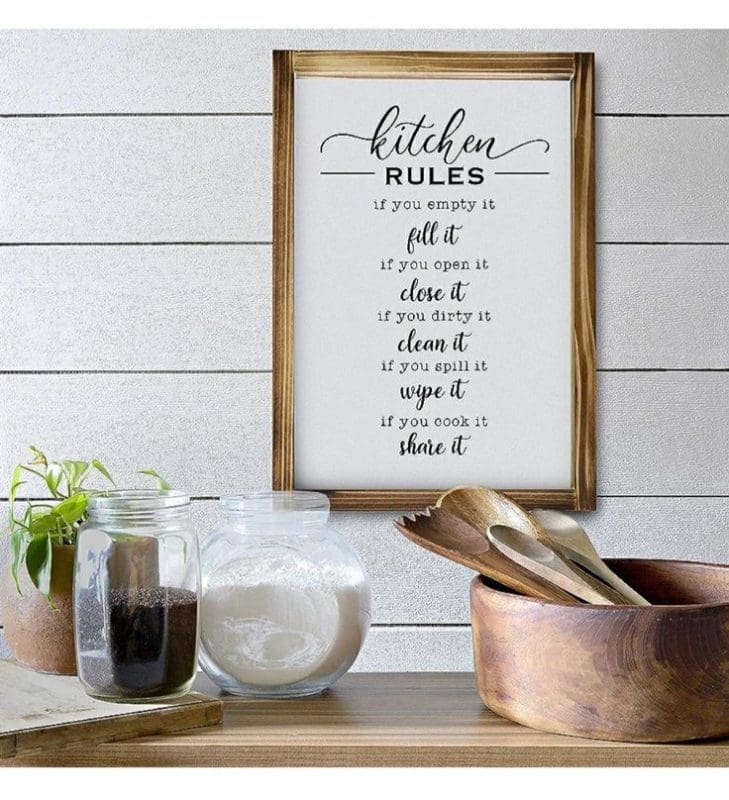 kitchen rule signs Farmhouse Kitchen DIY
