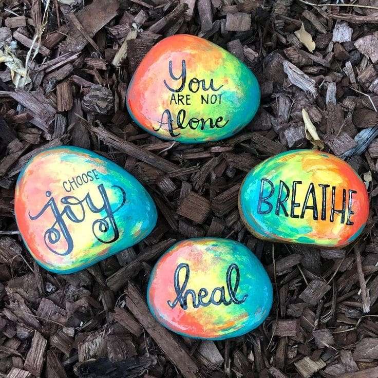 colourful meditation stones