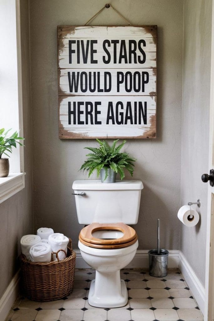 large print Back of Toilet Decor
