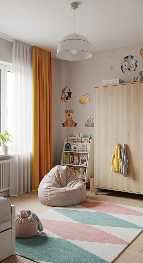 pop of color in a child's bedroom