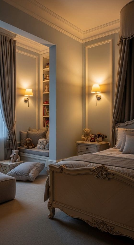 soft ambient lighting in bedroom
