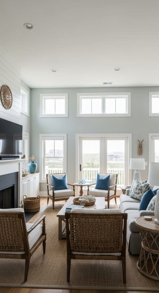 Eggshell blue wall