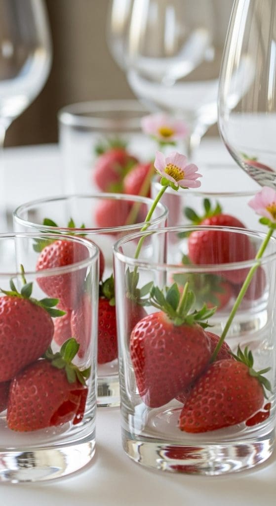 Strawberry Centerpiece tumbler glasses