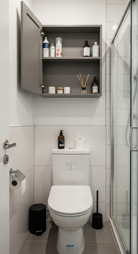 one door cabinet Over the Toilet Storage Ideas