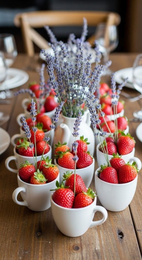 Strawberry Lavender Centerpiece Ideas