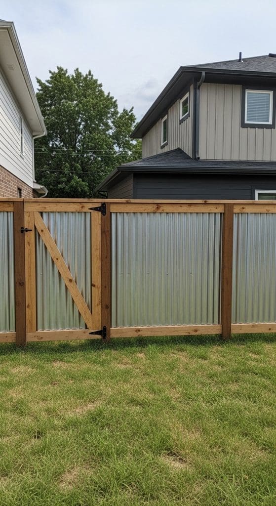 metal fence Cheap Privacy Fence Ideas
