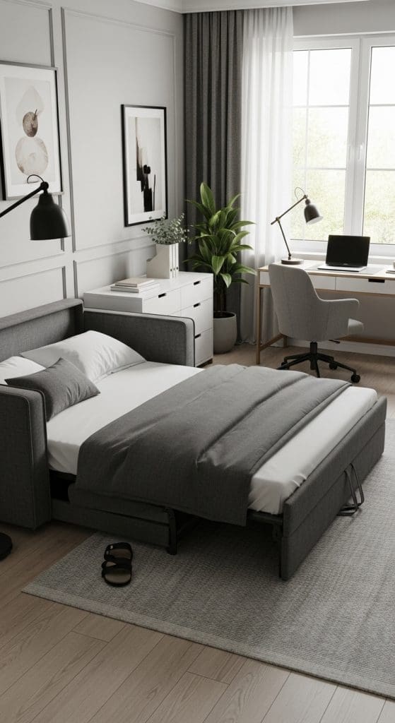 pull out couch in home office