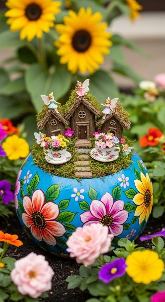 fairy garden bowling ball