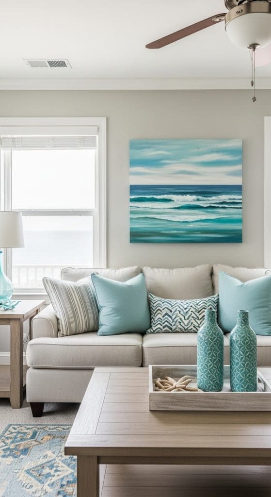 sea foam decor in living room