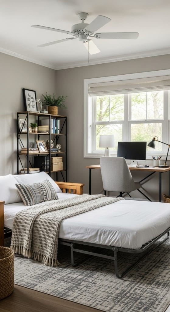 foldable futon in home office
