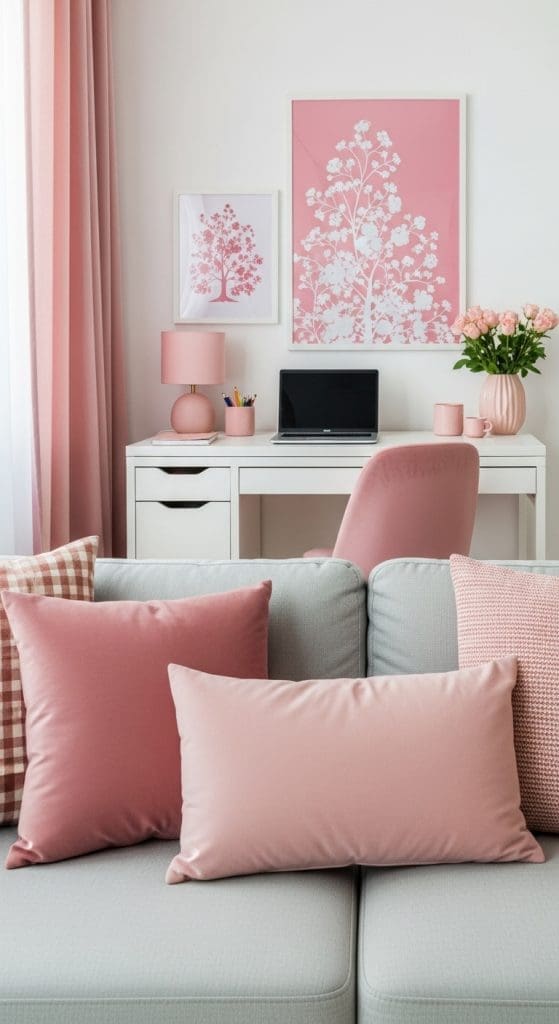 pink decor home office