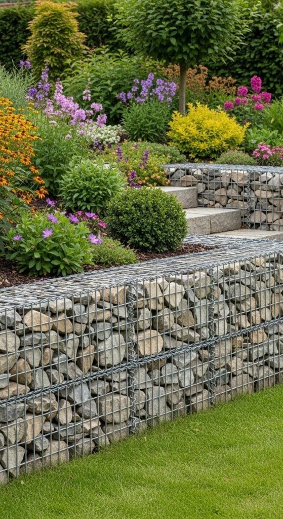 Gabion retaining wall
