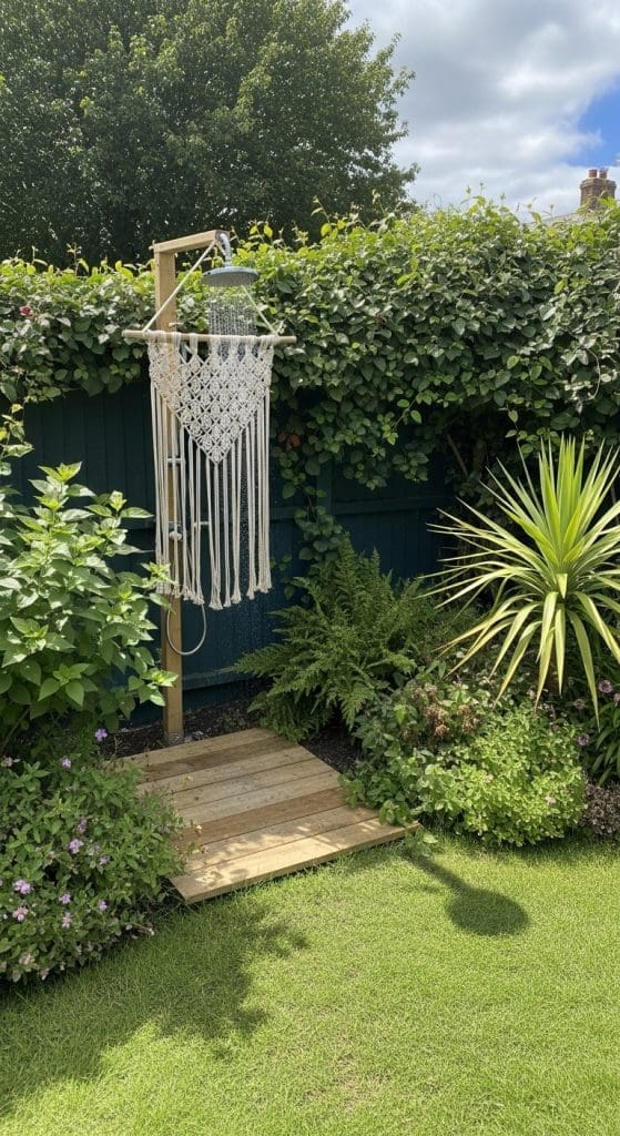 outdoor shower area