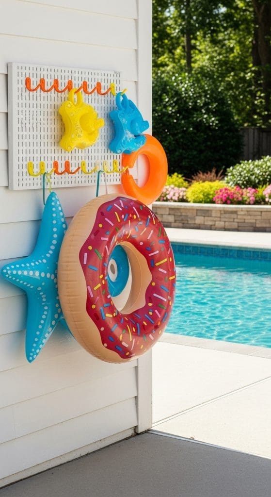 peg board with water floats