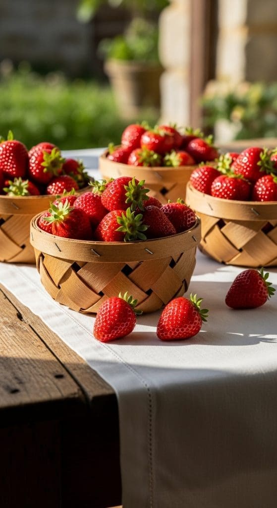 strawberries in a basket