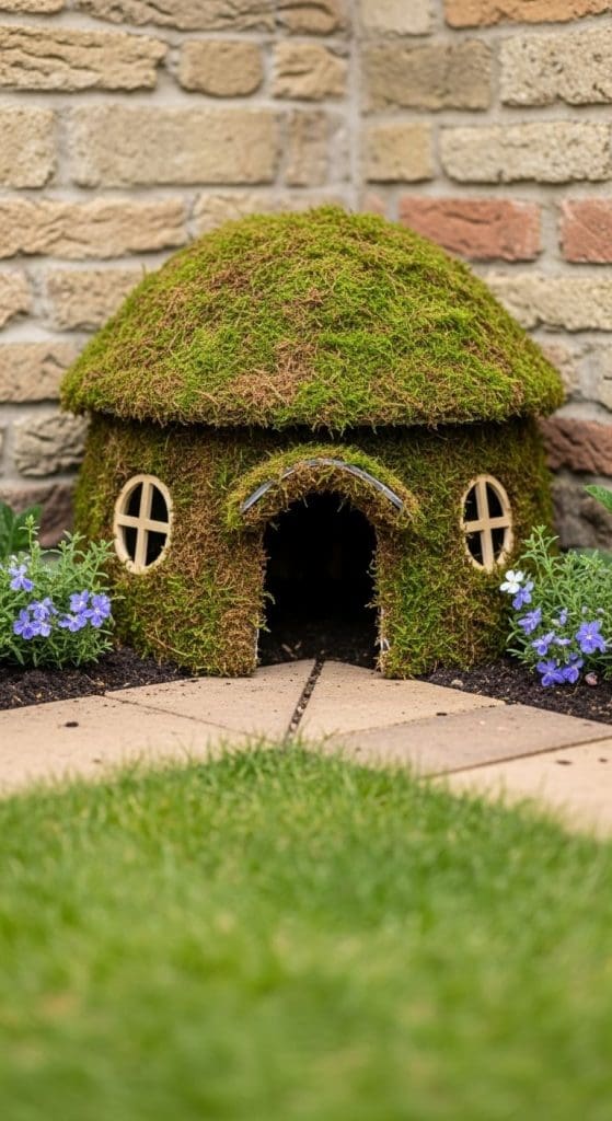fairy house made from moss