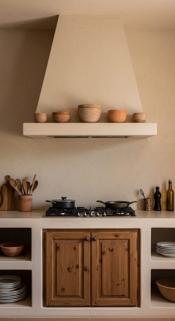 clay pots to Style the Space Above Kitchen Cabinets