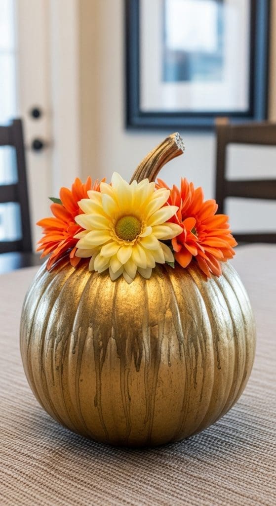 Pumpkin Floral Arrangements metallic