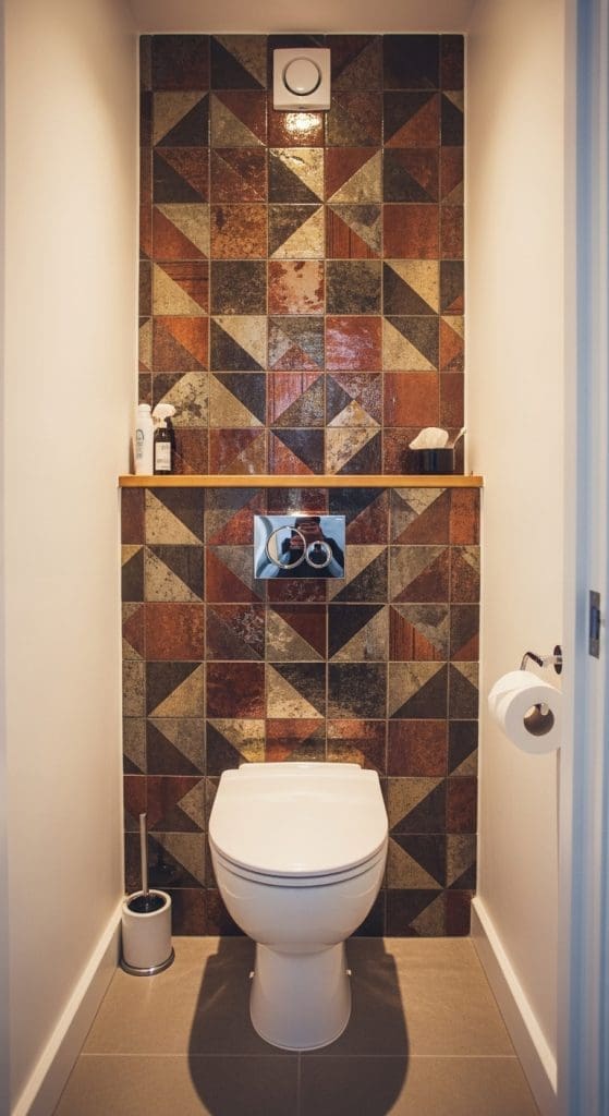 feature wall Cloakroom Toilet Ideas