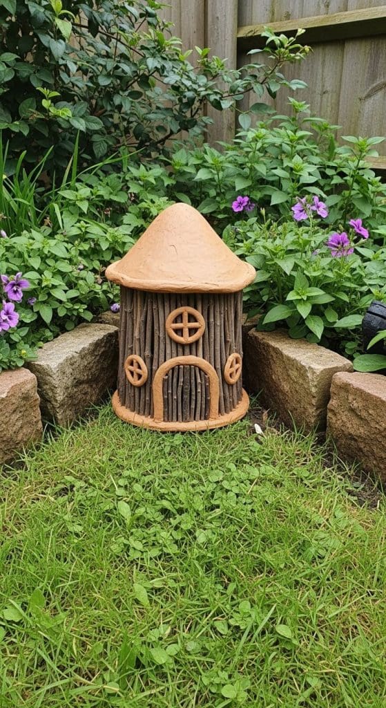 clay and twig fairy house