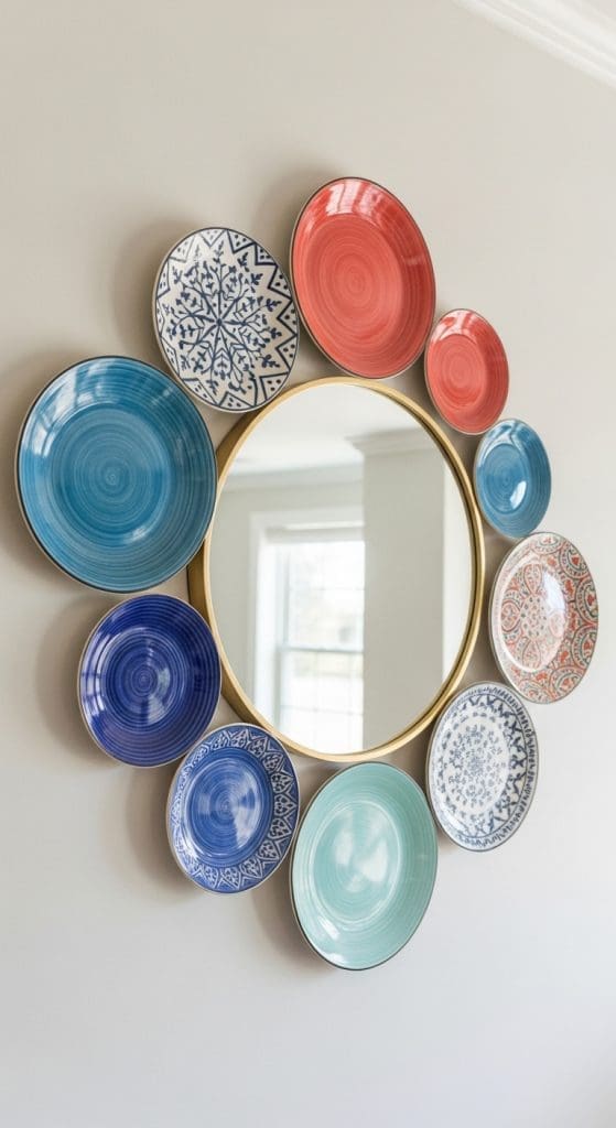 plates around mirror