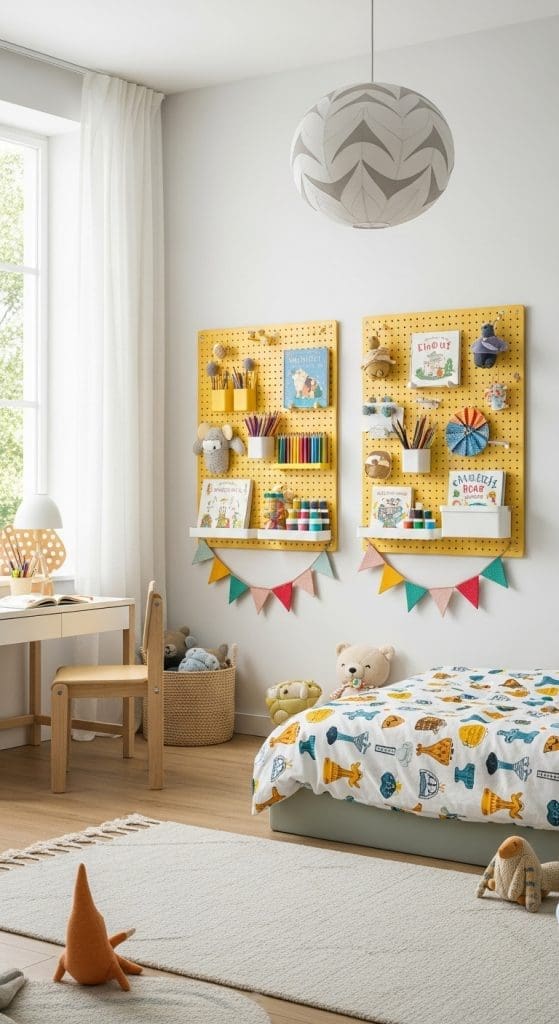 pegboard ideas for Small Kids Bedroom