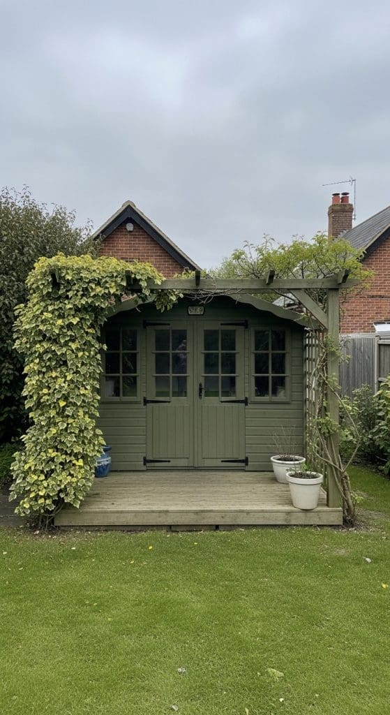 shed with pergola