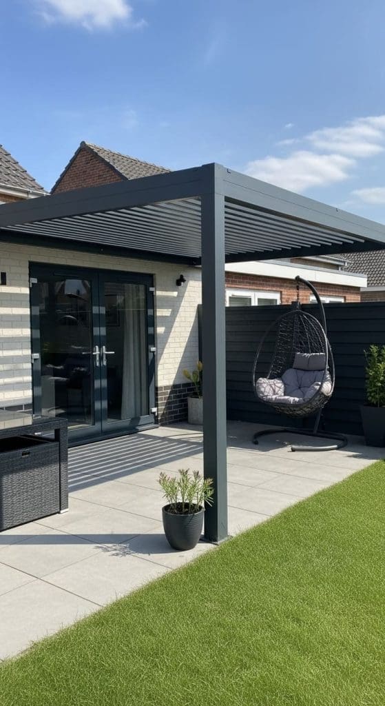 pergola with hanging chair Backyard Patio Ideas