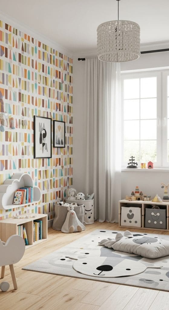 bold patterned wallpaper