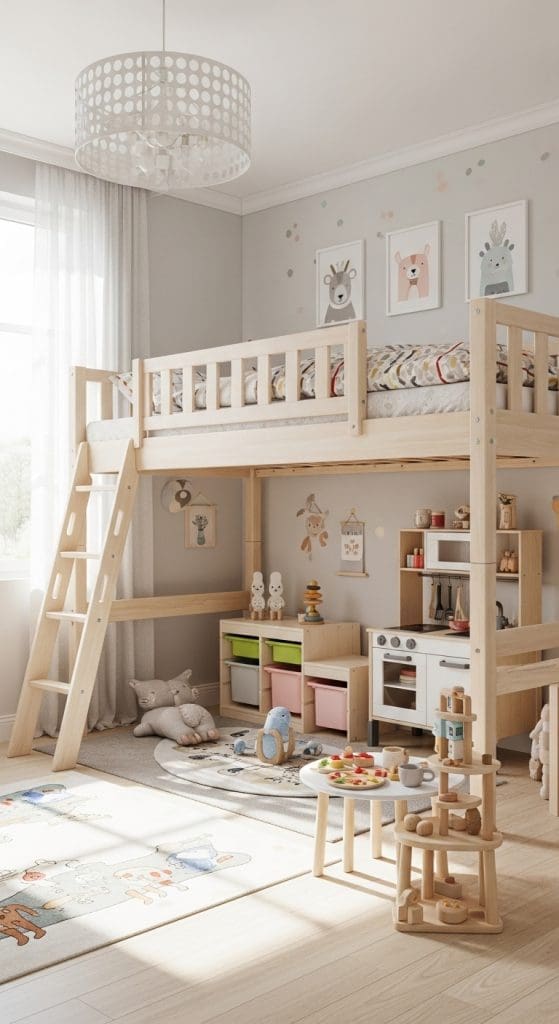 bunk bed with play area underneath child's bedroom
