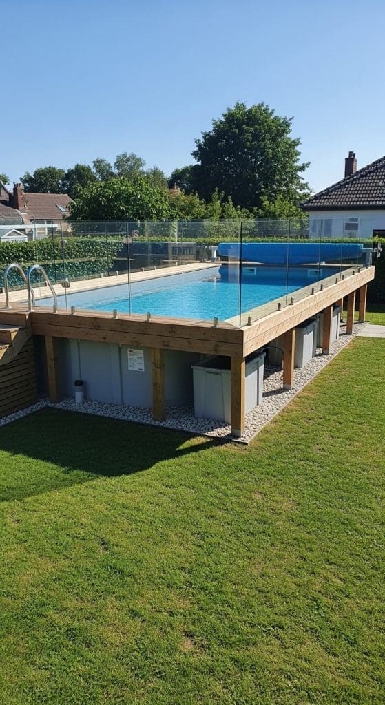 Above Ground Pool Ideas with storage