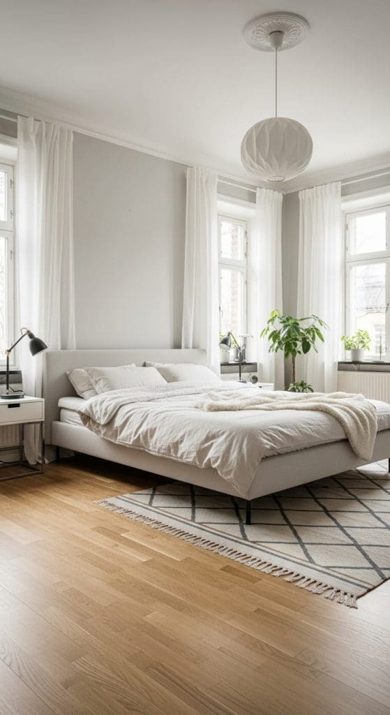 clean lines in Stockholm Style Bedroom