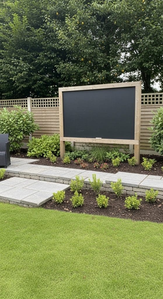 large chalkboard DIY Backyard Oasis