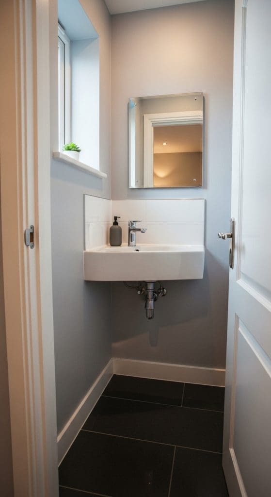 corner basisn Cloakroom Toilet Ideas