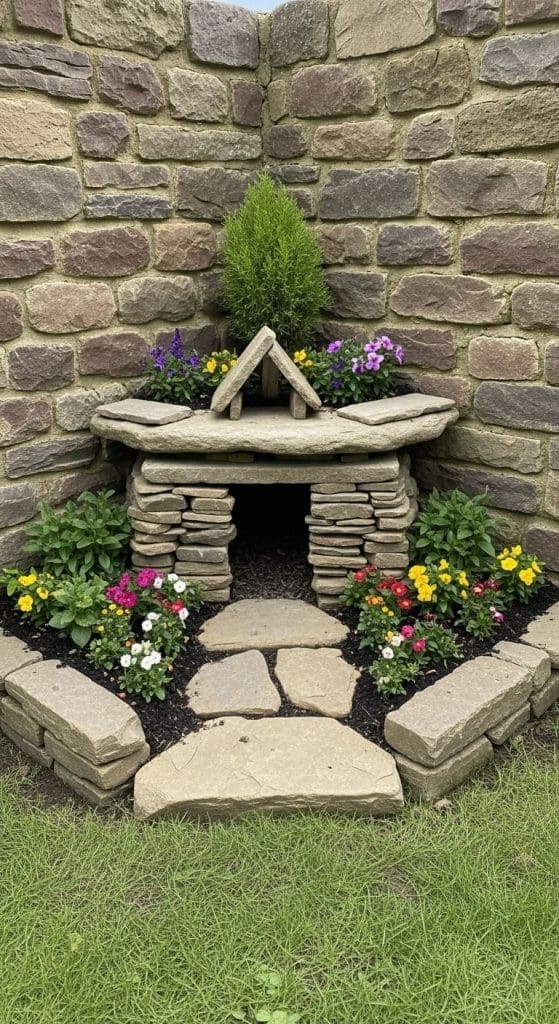 stone slab fairy house ideas