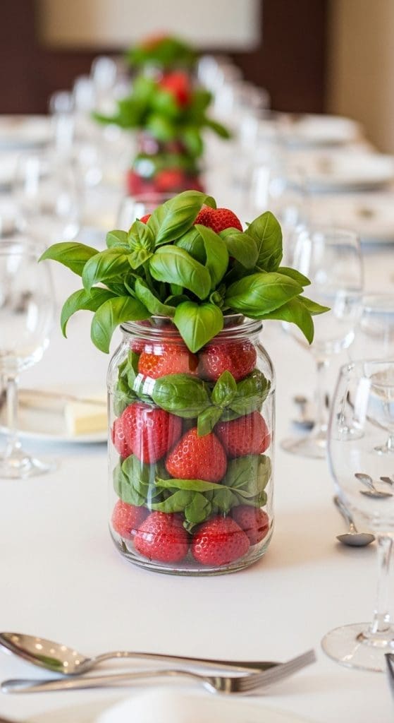 Strawberry Basil Centerpiece Ideas
