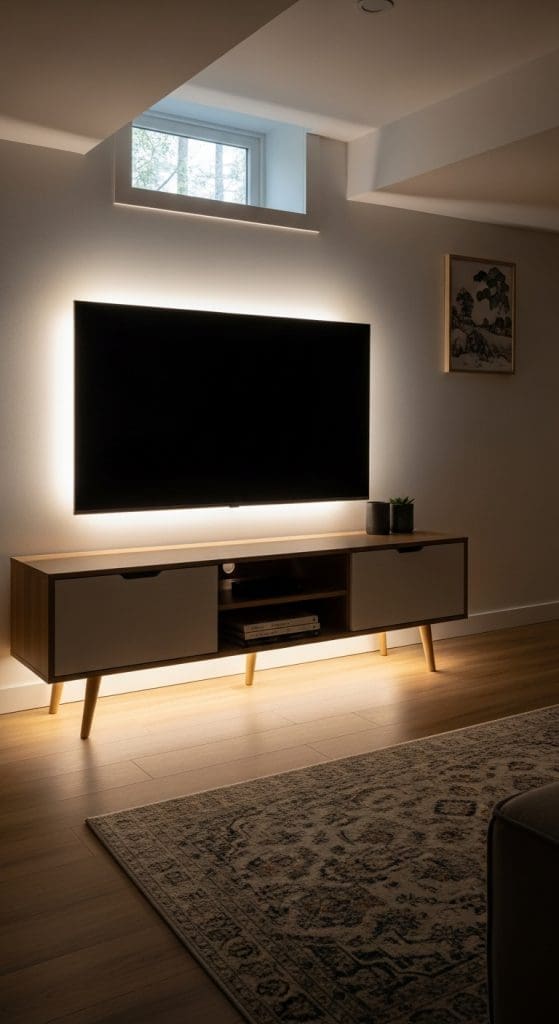 LED Lights Basement TV Rooms