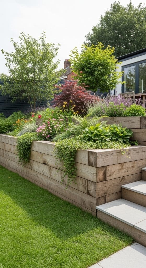 wooden Landscaping Retaining Walls
