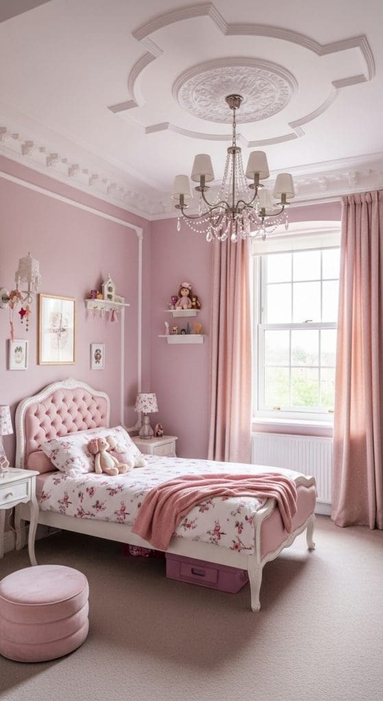 pink kids bedroom luxury style