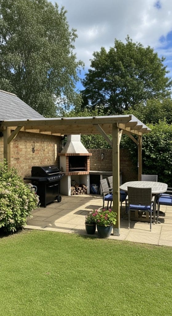 pergola dining area DIY Backyard Oasis