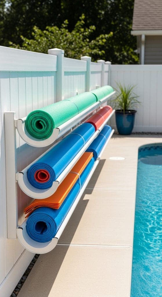 water drains Pool Float Storage Ideas